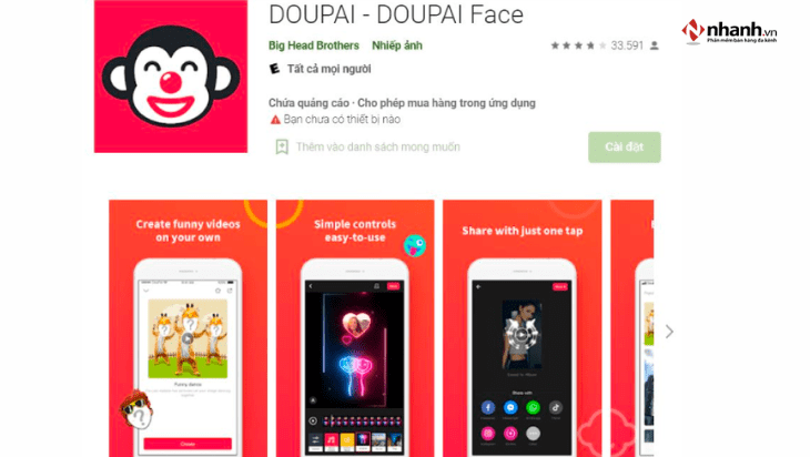 Phần mềm ghép mặt vào video miễn phí Doupai Face