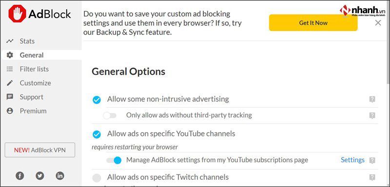 Phần mềm chặn quảng cáo AdBlock Plus