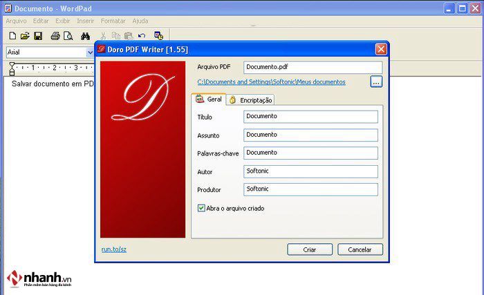 Phần mềm đổi file word sang pdf Doro PDF Writer