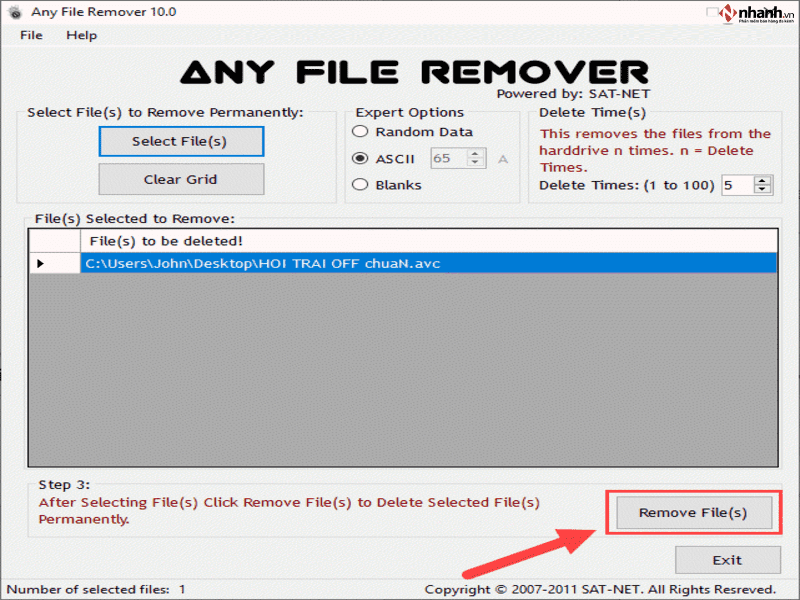 Phần mềm xóa folder cứng đầu Any File Remover