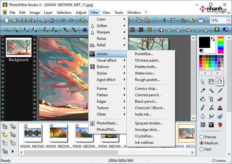 Phần mềm xóa phông trên PC PhotoFiltre