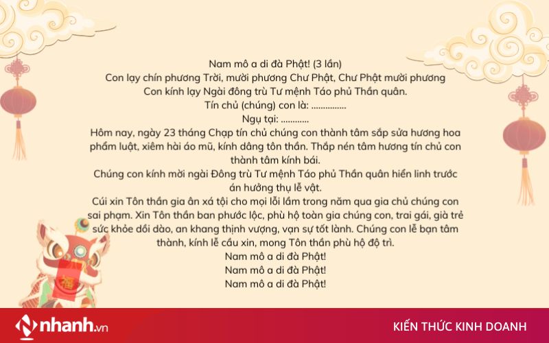Văn khấn ông Công, ông Táo truyền thống cổ truyền Việt