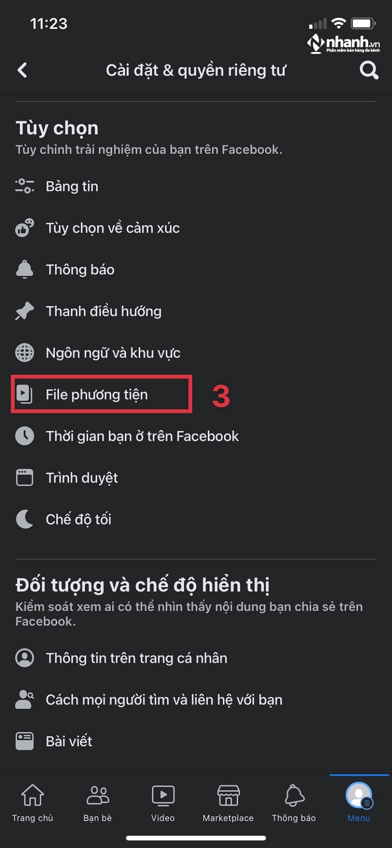 Chọn File phương tiện