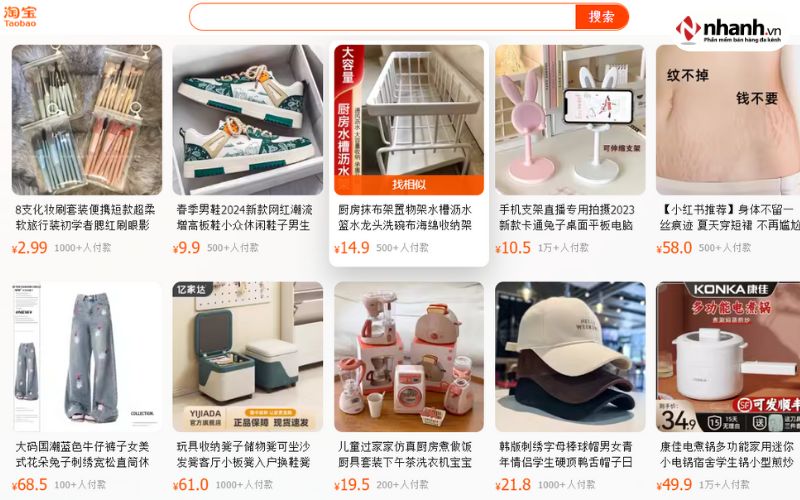 Tìm kiếm sản phẩm trên Taobao