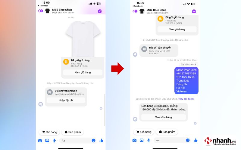 Quy trình mua hàng Facebook Shop của khách