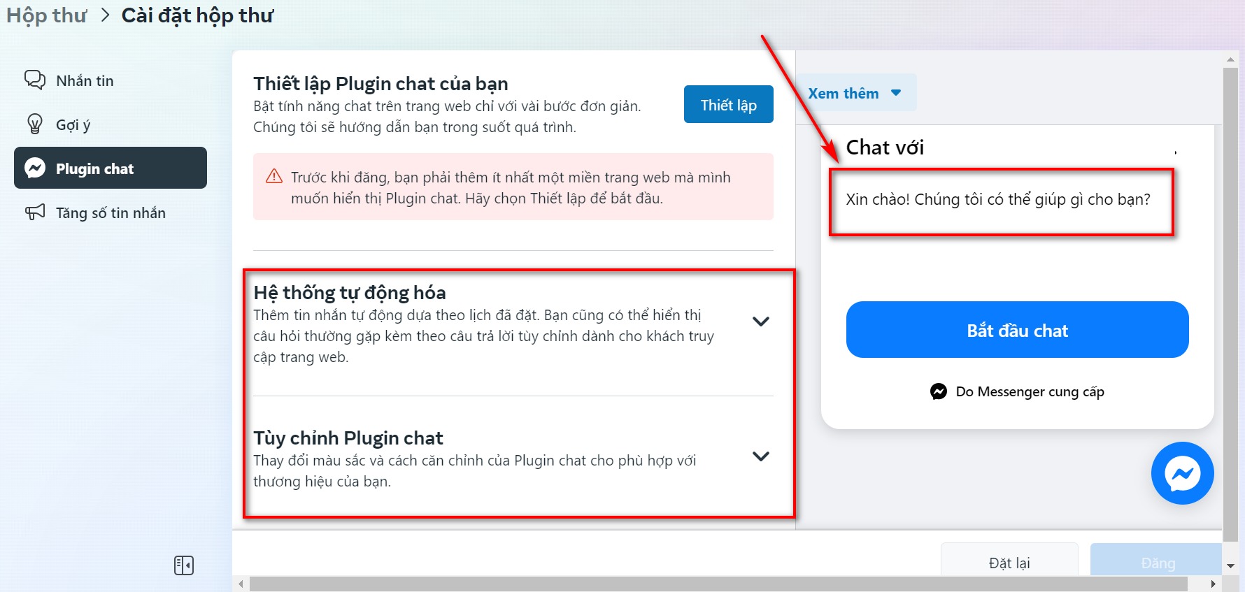 Lợi ích chính của Facebook Plugin Chat