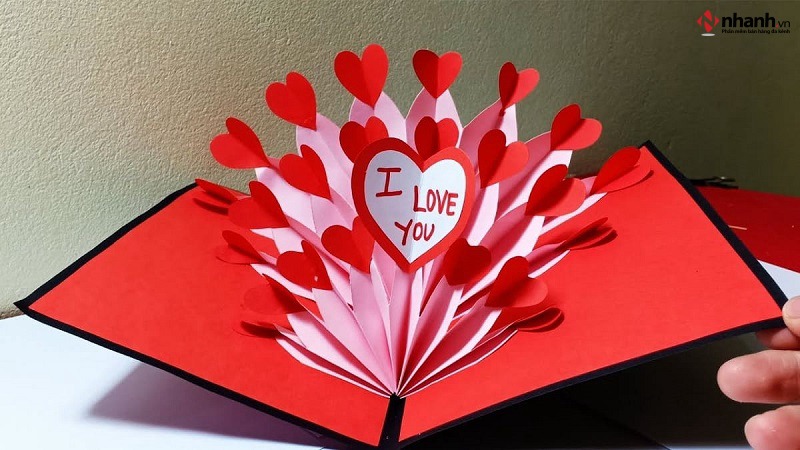 Thiệp Valentine trái tim siêu xịn