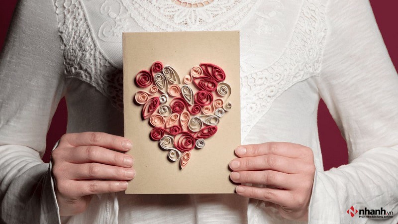 Thiệp hình trái tim tặng Valentine