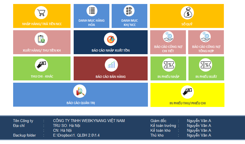 Phần mền quản lý VLXD bằng Excel Webkynang.vn