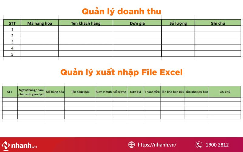 Quản lý doanh thu và xuất nhập file Excel