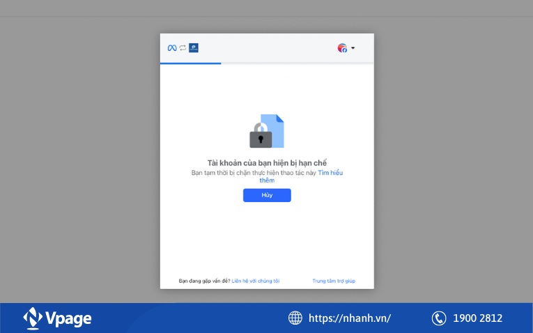 Tài khoản Facebook bị hạn chế