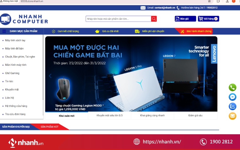 Mẫu web bán hàng đơn giản ngành công nghệ điện tử