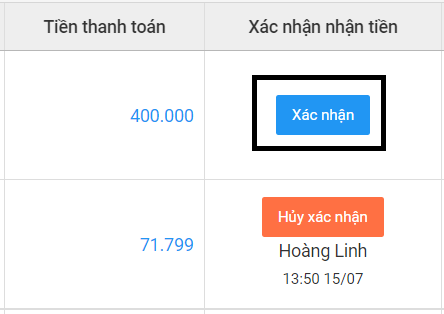 Bấm xác nhận để hoàn thành.