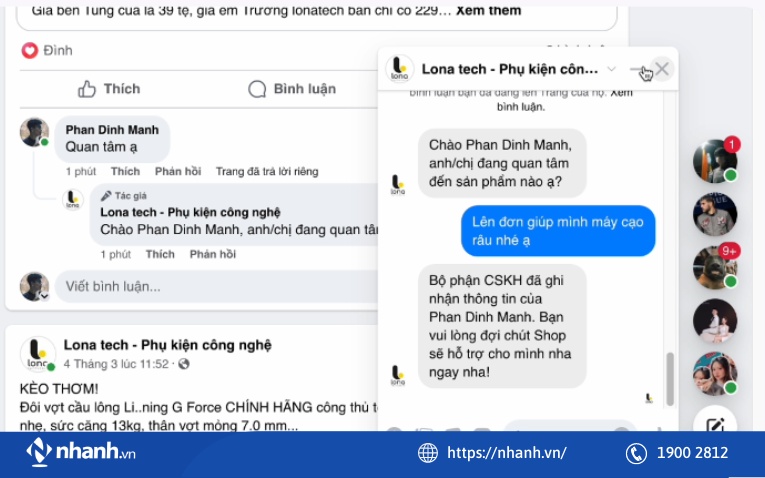 Chatbot phản hồi bình luận, tin nhắn tự động 24/7