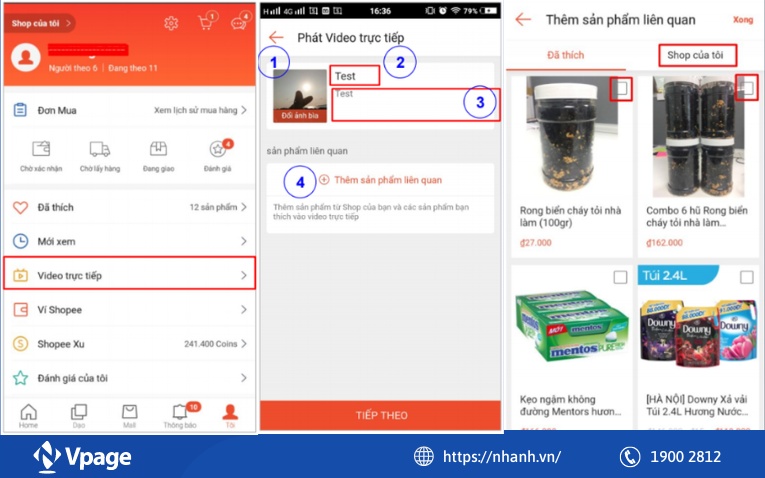 Thiết lập livestream trên Shopee