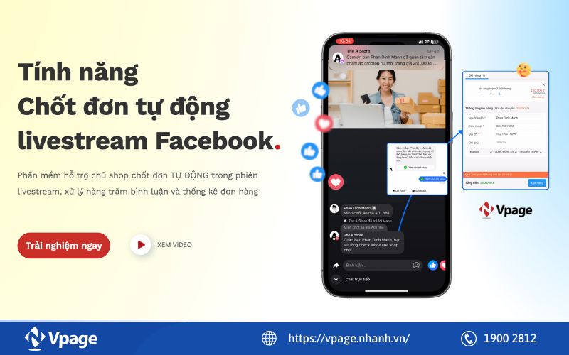 Phần mềm hỗ trợ chốt đơn livestream Facebook