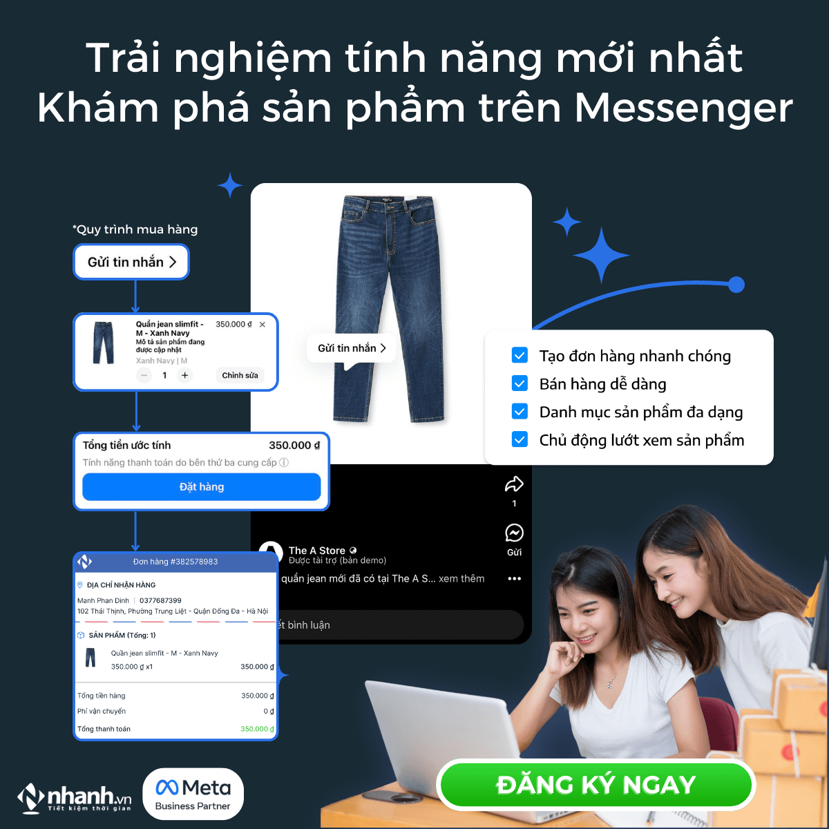 Khám phá sản phẩm trên Messenger