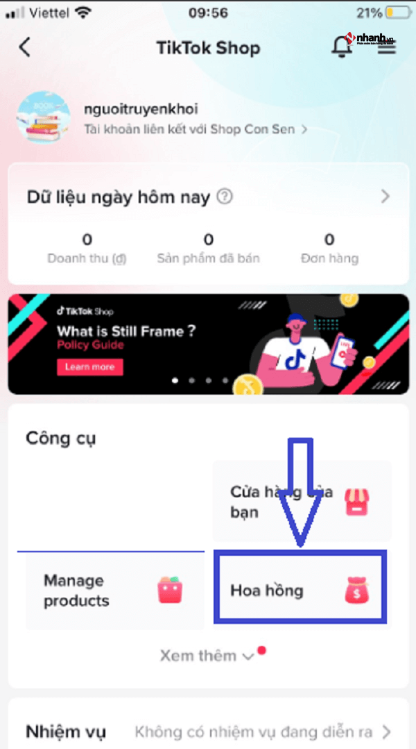 Rút tiền hoa hồng affiliate TikTok