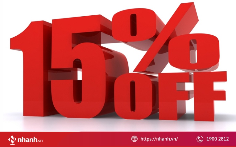 Giảm 15% so với giá niêm yết