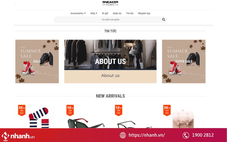 Template thiết kế website thời trang giày