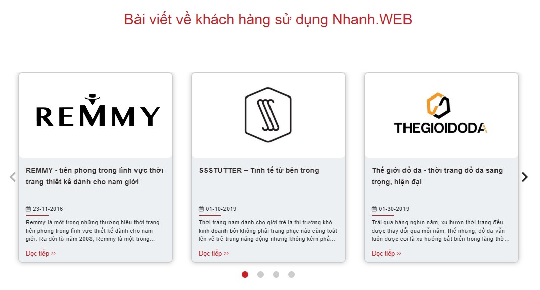 Khách hàng sử dụng Nhanh.web