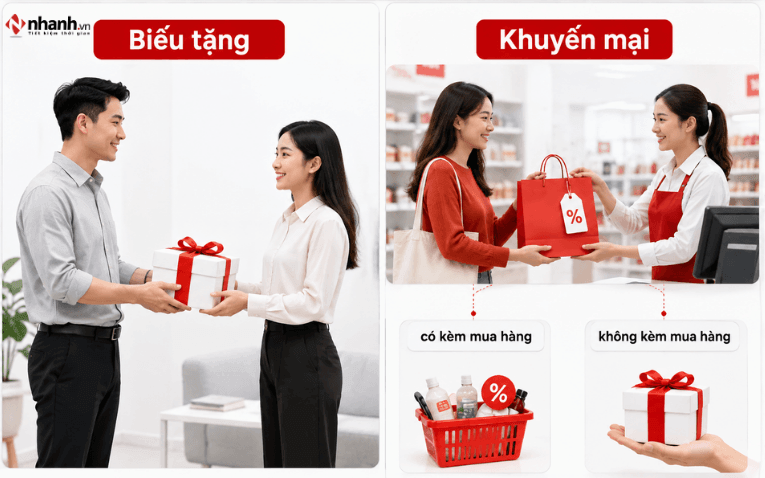 Biếu tặng và khuyến mại khác nhau như thế nào?