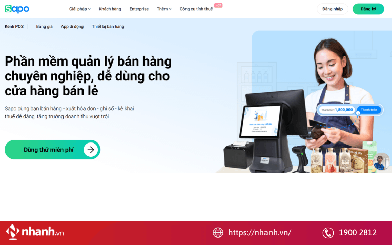 Phần mềm quét mã vạch tính tiền Sapo