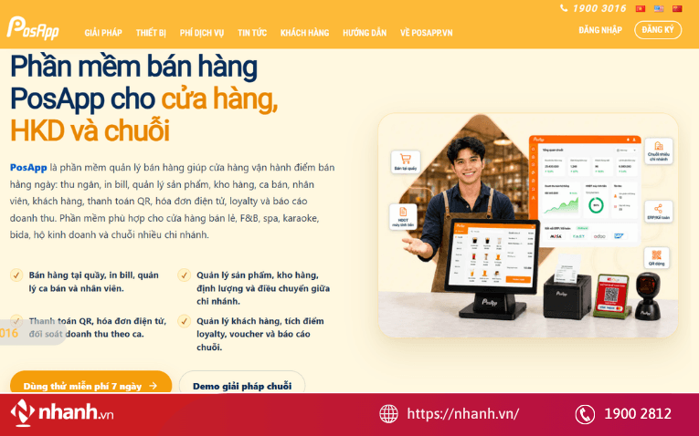 Phần mềm quét mã vạch tính tiền PosApp
