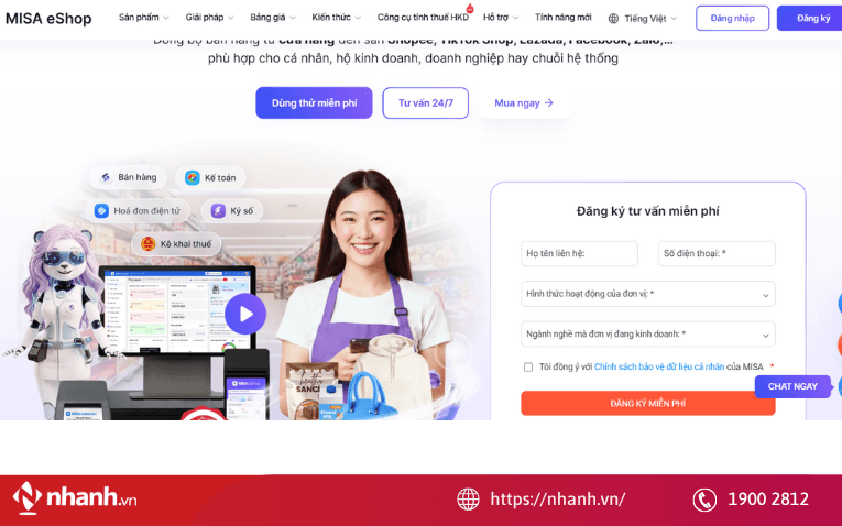 Phần mềm quét mã vạch tính tiền MISA eShop