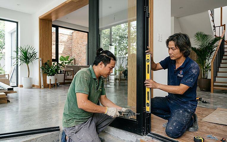 kinh nghiệm khi mở cửa hàng nhôm kính