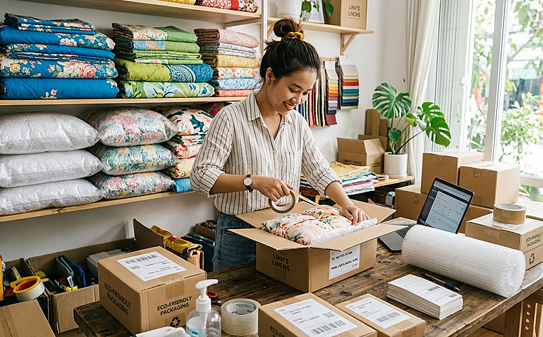 kinh doanh chăn ga gối đệm online