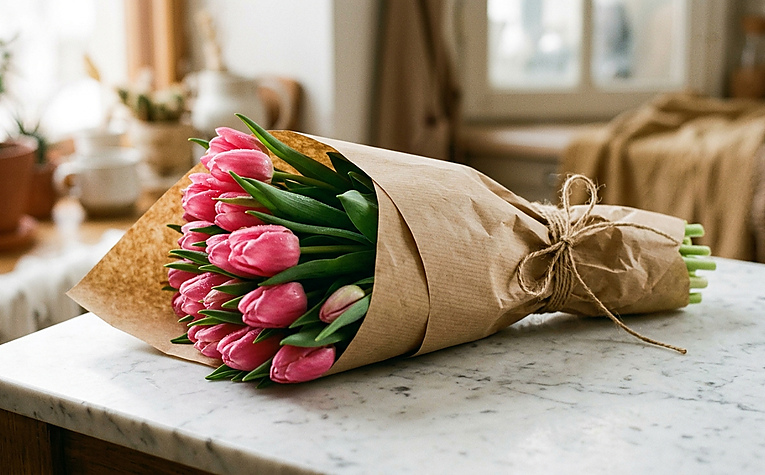 bó hoa tulip hồng ngày 8/3