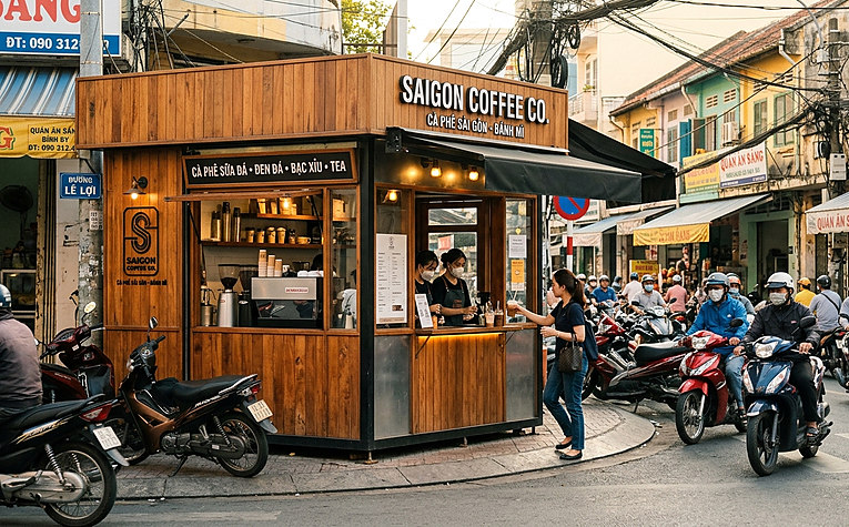 mô hình quán cafe takeaway 100 triệu