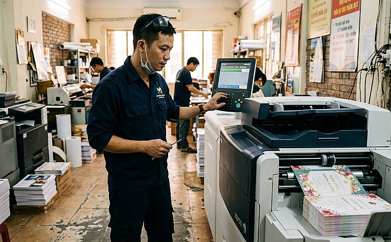 Chi phí đầu tư máy in thiệp cưới kỹ thuật số và máy vi tính