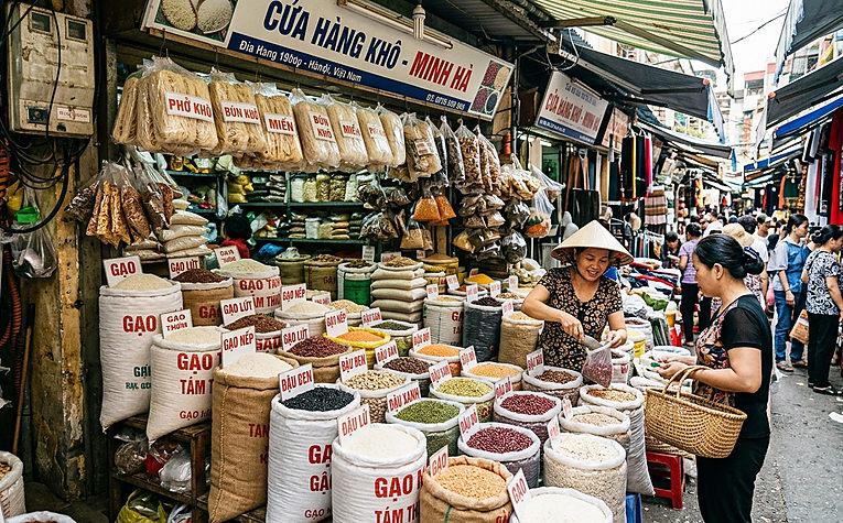 Lựa chọn vị trí mở quầy đồ khô tại chợ truyền thống