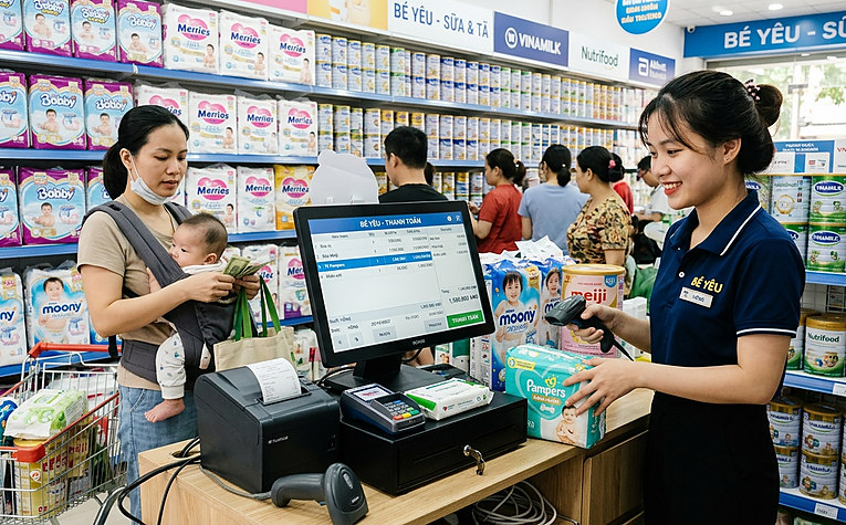Phần mềm quản lý bán hàng bỉm sữa đồ trẻ em