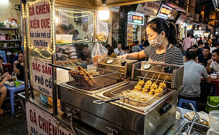 Dự trù chi phí đầu tư bếp chiên nhúng điện và dụng cụ
