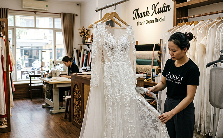 Lưu ý bảo quản và chăm sóc váy cưới cẩn thận