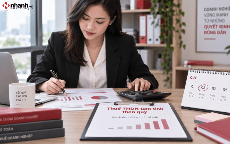 Công thức tính thuế thu nhập doanh nghiệp tạm tính theo quý