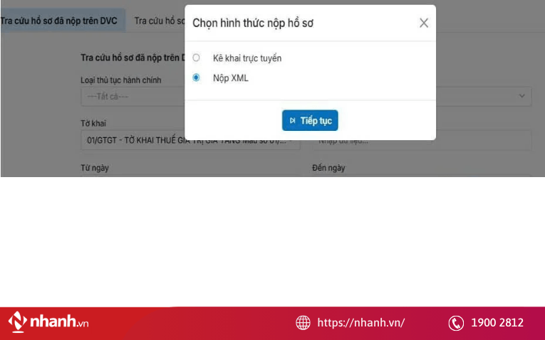 Chọn phương thức nộp hồ sơ