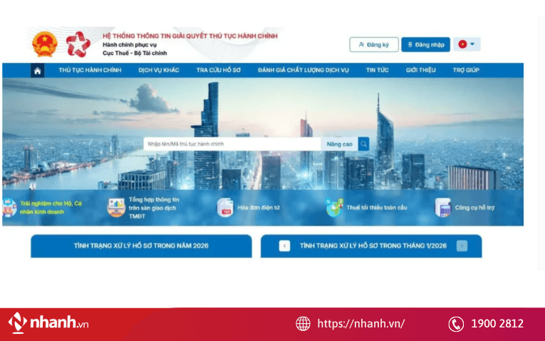 Truy cập Cổng Dịch vụ công của Tổng cục Thuế