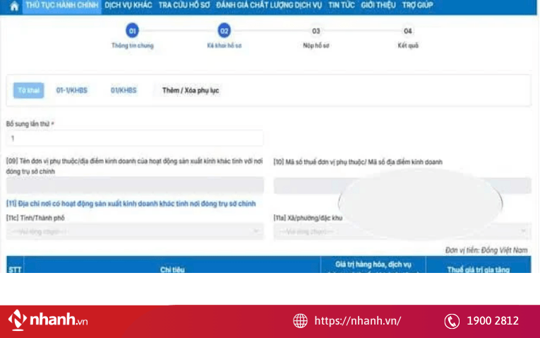 Nhập số liệu điều chỉnh bổ sung
