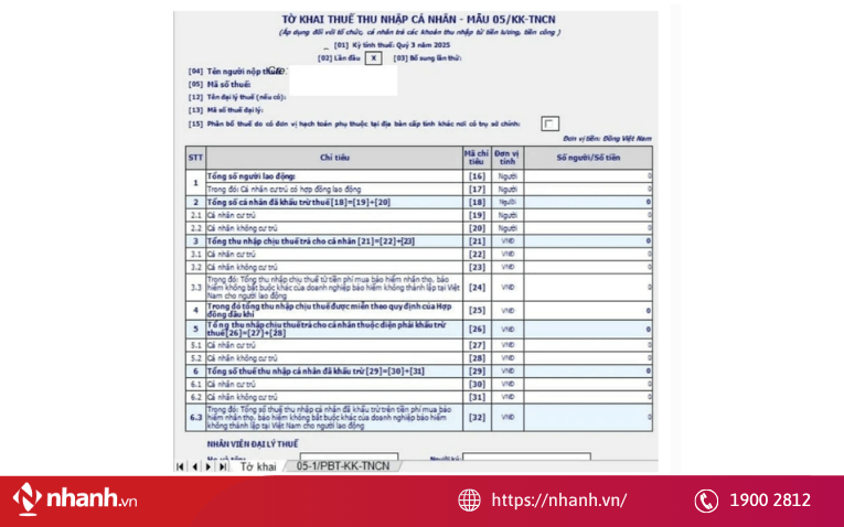 Nhập số liệu vào tờ khai