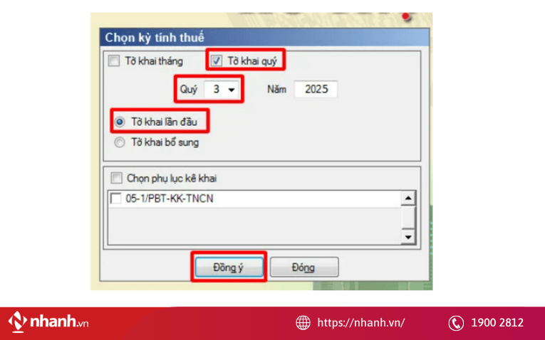 Xác định kỳ kê khai