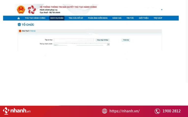 Tải tờ khai và lựa chọn thủ tục hành chính