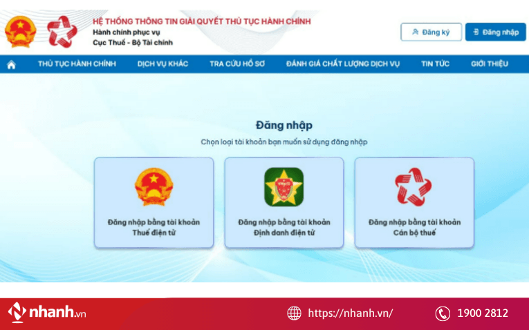 Truy cập hệ thống kê khai thuế điện tử