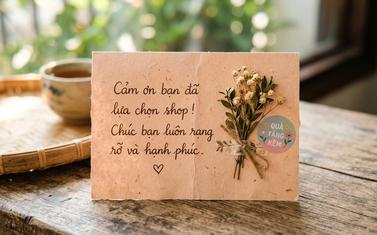 Mẫu thiệp cảm ơn khách hàng viết tay chân thành và tinh tế