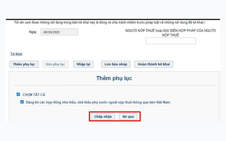 Thêm phụ lục