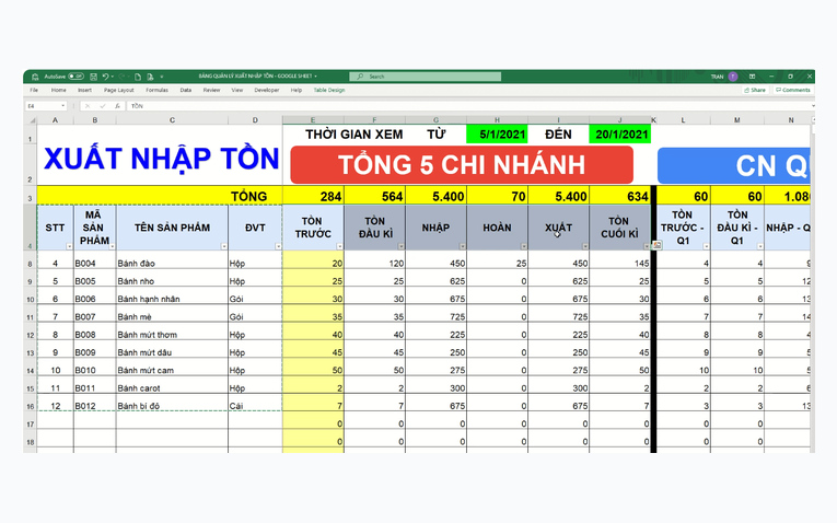 File quản lý đa kho/chi nhánh