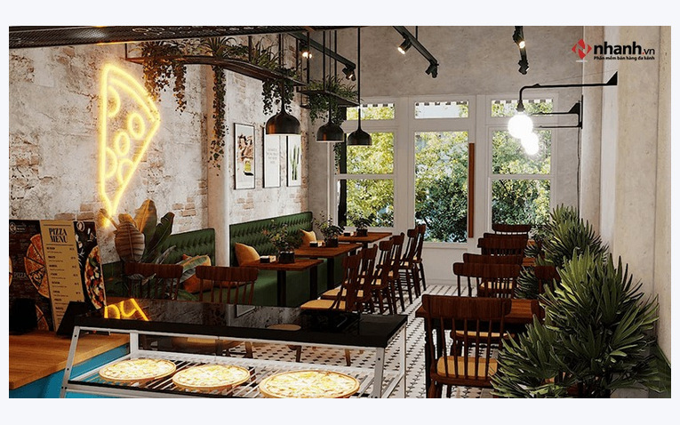 Chi phí thiết kế và trang trí nội thất không gian quán pizza